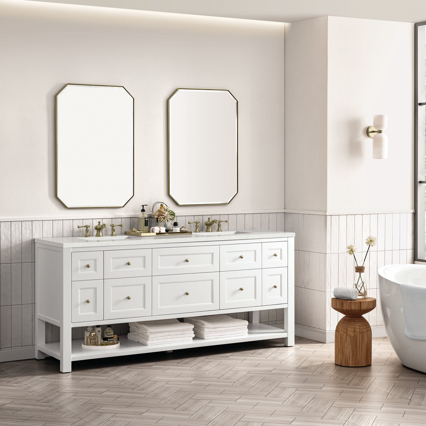 James Martin Breckenridge 72" Double Vanity w/ 3 CM Countertop
