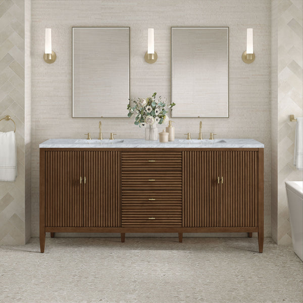 James Martin Myrrin 72" Double Vanity with 3 CM Countertop