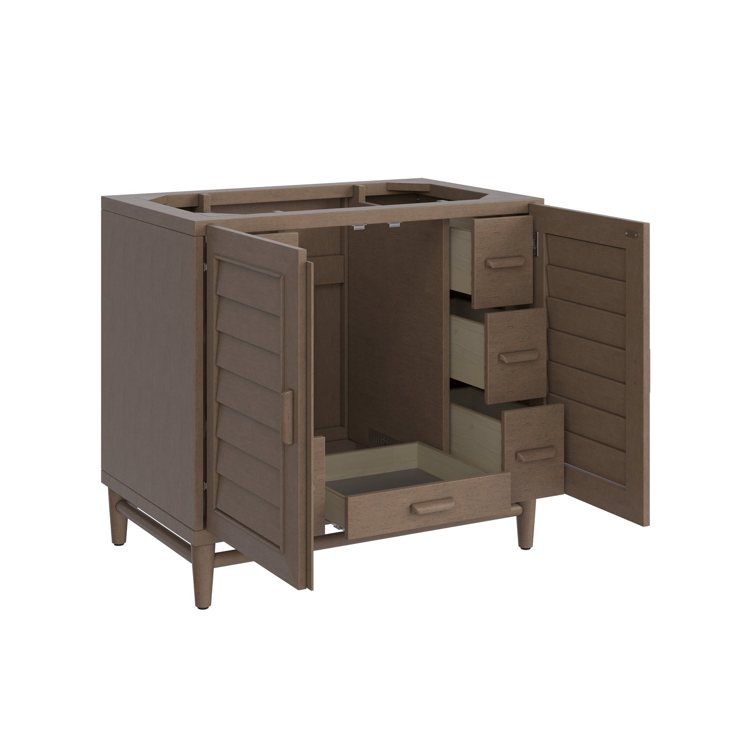 James Martin Portland 36" Single Vanity Whitewashed Walnut with 3 CM Countertop