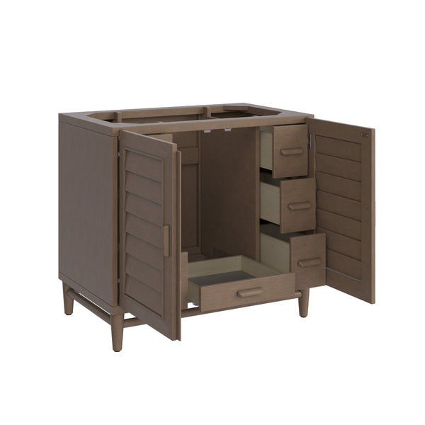 James Martin Portland 36" Single Vanity Whitewashed Walnut with 3 CM Countertop