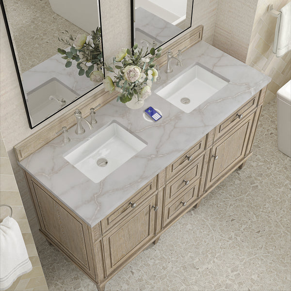 James Martin Lorelai 60" Double Vanity with 3 CM Countertop & FreePower Wireless Charger