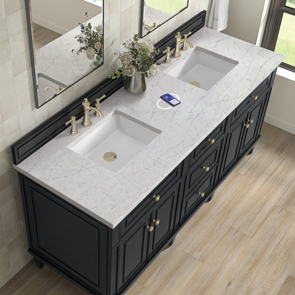 James Martin Lorelai 72" Double Vanity with 3 CM Countertop & FreePower Wireless Charger