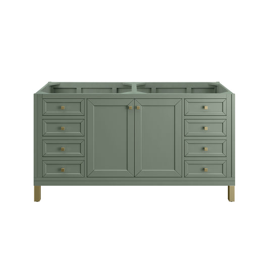 James Martin Chicago 60" Double Vanity (Cabinet Only) - Luxe Bathroom Vanities