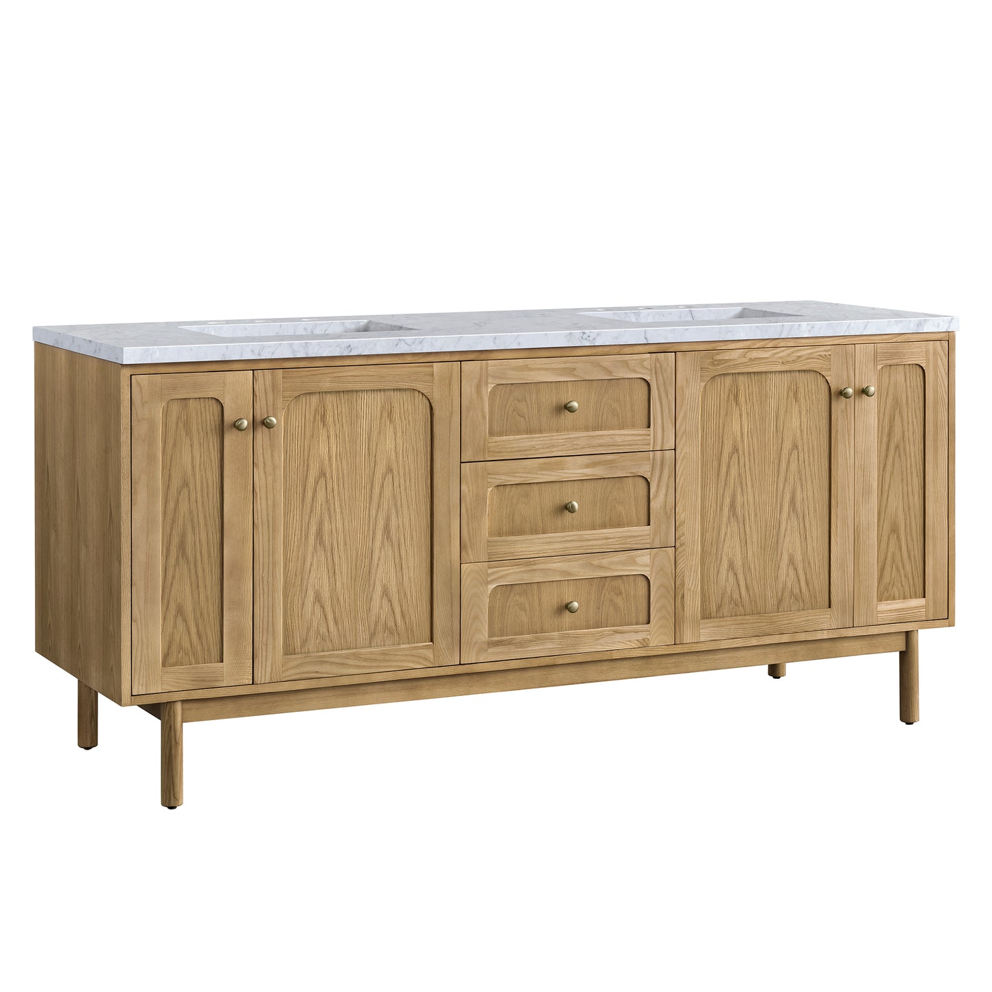 James Martin Laurent 72" Double Vanity, Light Natural Oak