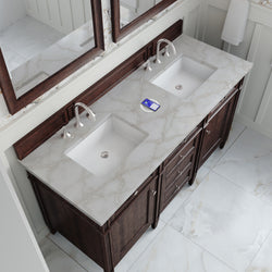 James Martin Brittany 60" Double Vanity with 3 CM Countertop & FreePower Wireless Charger