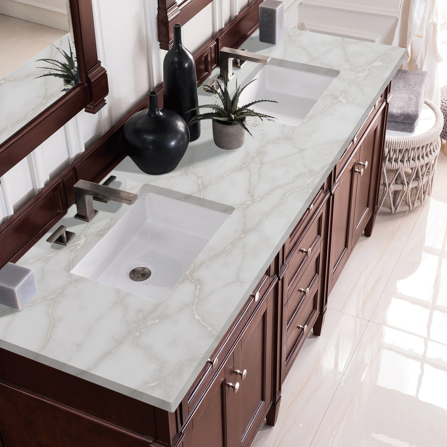 James Martin Brittany 72" Double Vanity with 3 CM Countertop