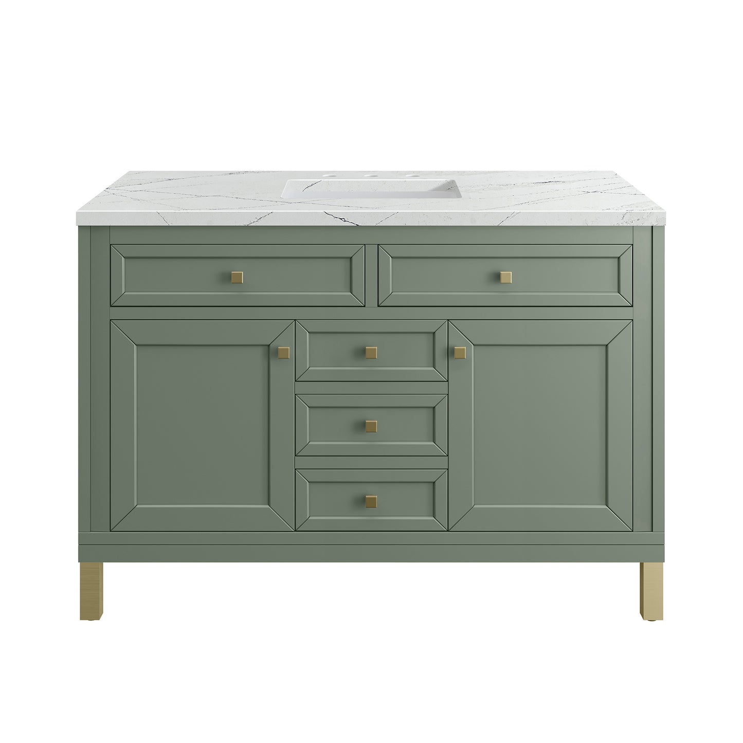 James Martin Chicago 48" Single Vanity, Smokey Celadon - Luxe Bathroom Vanities