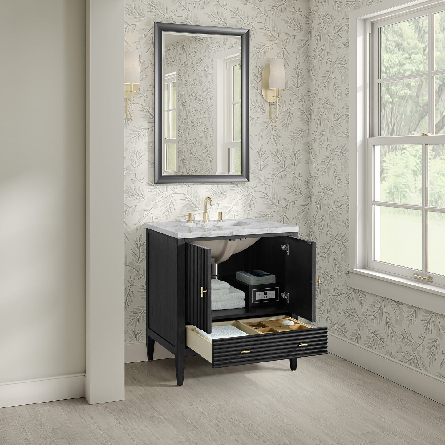 James Martin Myrrin 30" Single Vanity with 3 CM Countertop