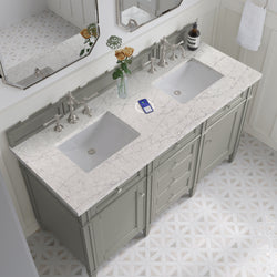 James Martin Brittany 60" Double Vanity with 3 CM Countertop & FreePower Wireless Charger