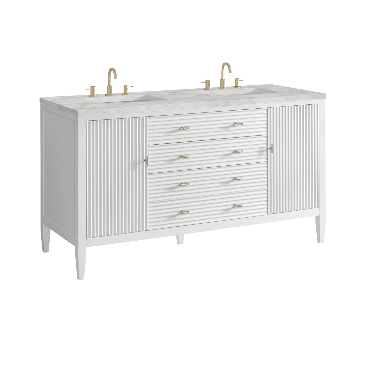 James Martin Myrrin 60" Double Vanity with 3 CM Countertop & FreePower Wireless Charger