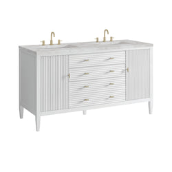 James Martin Myrrin 60" Double Vanity with 3 CM Countertop & FreePower Wireless Charger