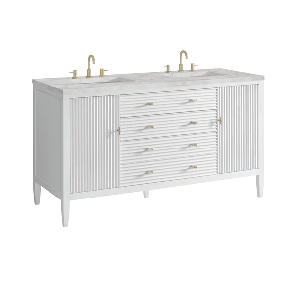 James Martin Myrrin 60" Double Vanity with 3 CM Countertop & FreePower Wireless Charger