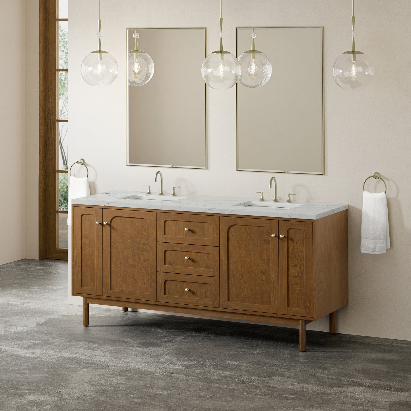 James Martin Laurent 72" Double Vanity with 3 CM Countertop