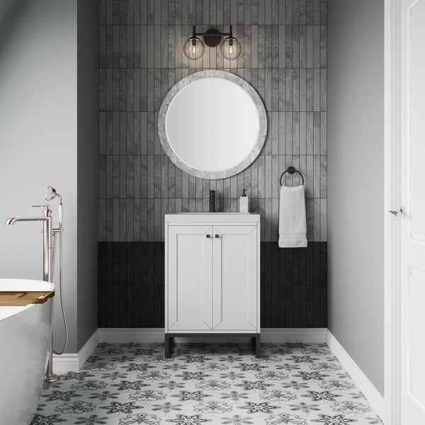 James Martin Chianti Single Vanity with White Glossy Composite Stone Top