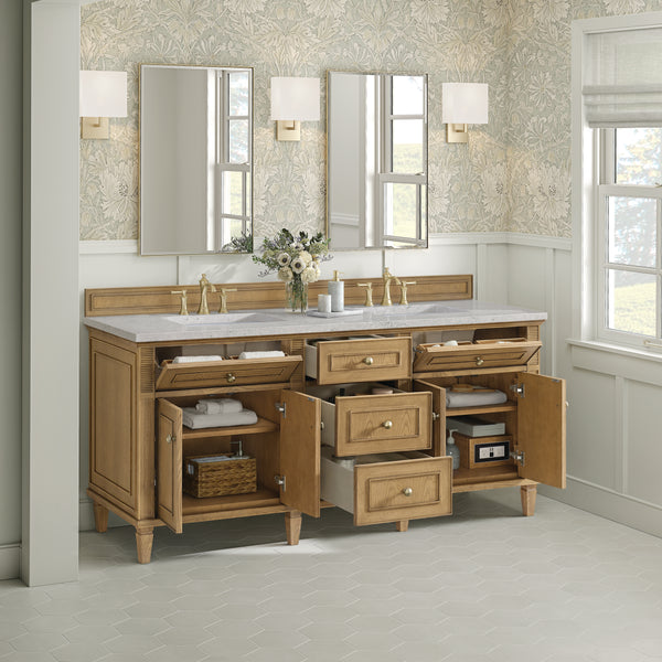 James Martin Lorelai 72" Double Vanity with 3 CM Countertop & FreePower Wireless Charger
