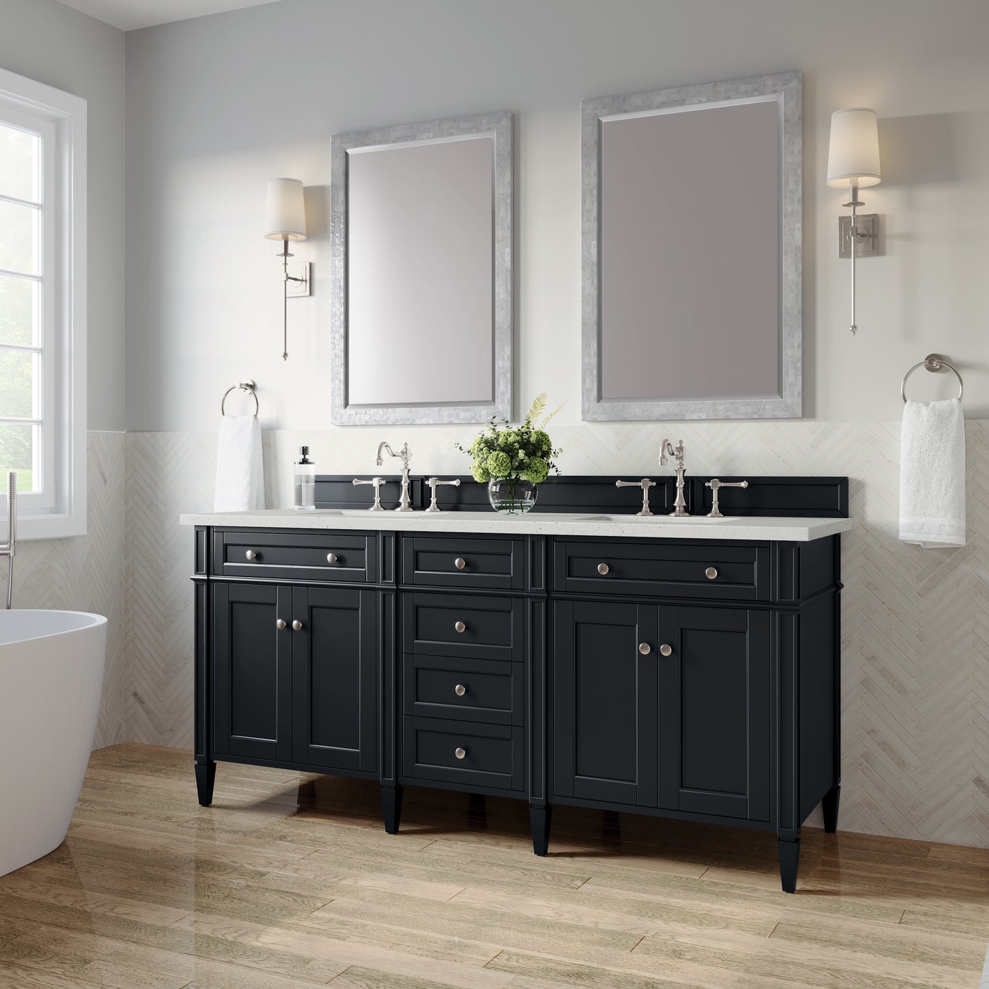 James Martin Brittany 72" Double Vanity with 3 CM Countertop