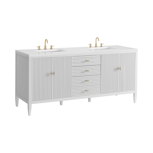 James Martin Myrrin 72" Double Vanity with 3 CM Countertop