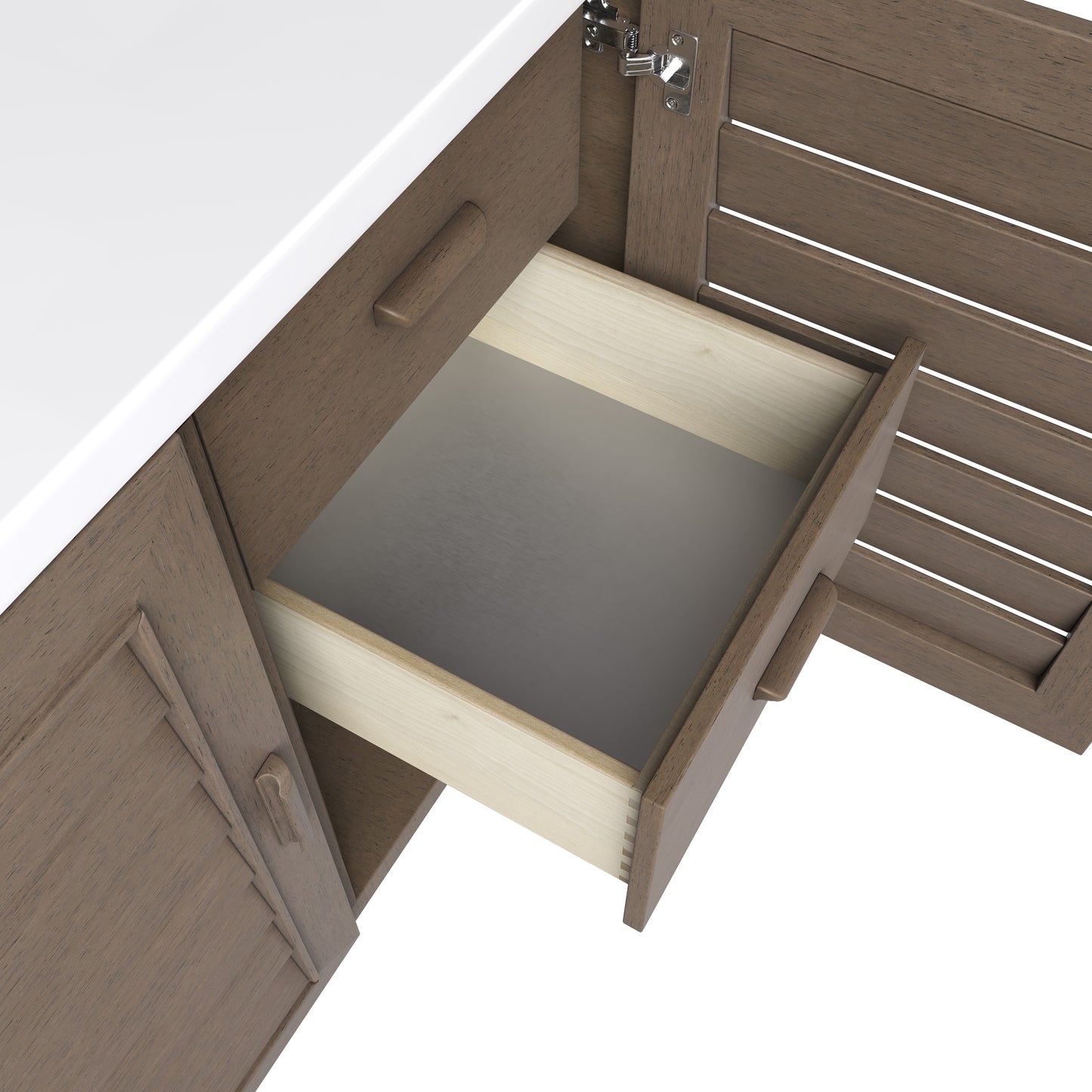 James Martin Portland 60" Single Vanity Whitewashed Walnut with 3 CM Countertop