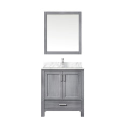 Lexora Collection Jacques 30 inch Bath Vanity, Top, Faucet Set, and 28 inch Mirror - Luxe Bathroom Vanities