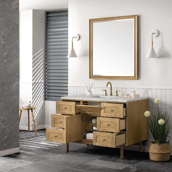 James Martin Laurent 48" Single Vanity with 3 CM Countertop & FreePower Wireless Charger