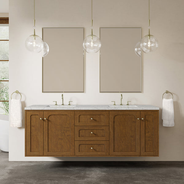 James Martin Laurent 72" Double Vanity with 3 CM Countertop & FreePower Wireless Charger