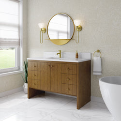 James Martin Hudson 48" Single Vanity with Single Hole 3 CM White Zeus Silestone Top and Matching Backsplash