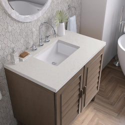 James Martin Portland 36" Single Vanity Whitewashed Walnut with 3 CM Countertop