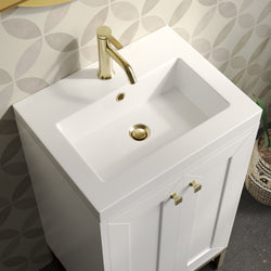 James Martin Chianti Single Vanity with White Glossy Composite Stone Top