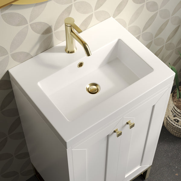 James Martin Chianti Single Vanity with White Glossy Composite Stone Top