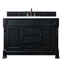 James Martin Brookfield 60" Single Vanity Vanities James Martin Antique Black w/ 3 CM Classic White Quartz Top 