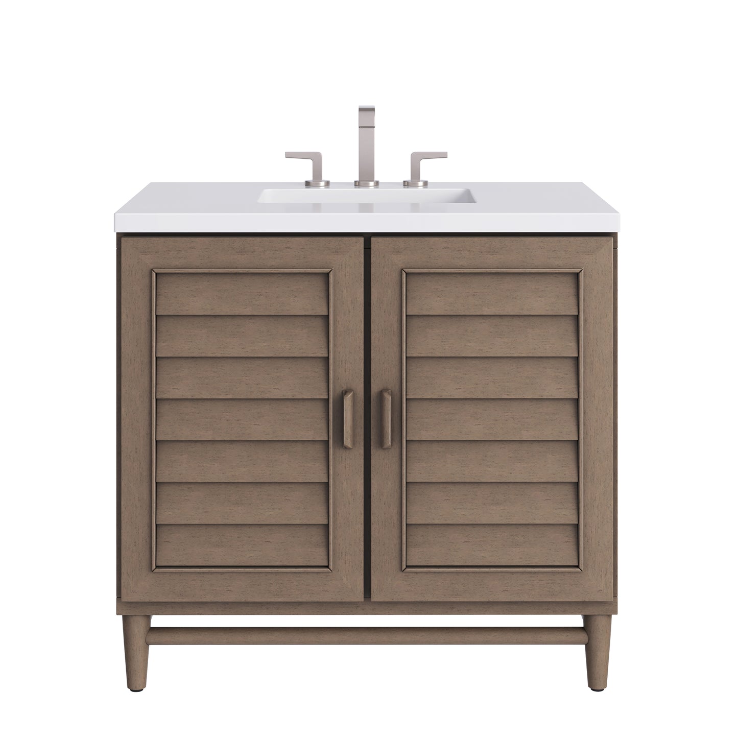 James Martin Portland 36" Single Vanity Whitewashed Walnut with 3 CM Countertop