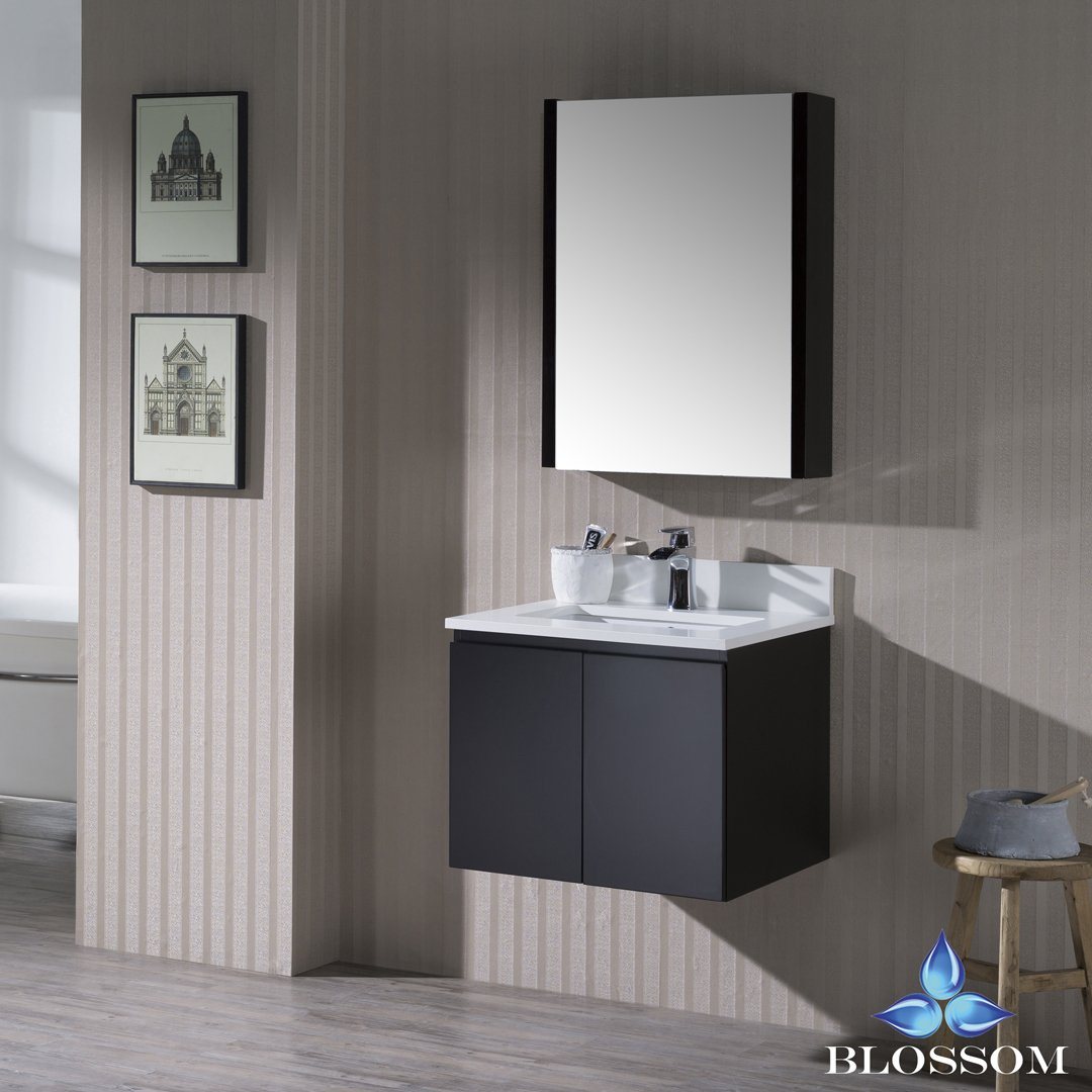 Blossom Monaco 24" Wall Mount w/ Medicine Cabinet - Luxe Bathroom Vanities Luxury Bathroom Fixtures Bathroom Furniture