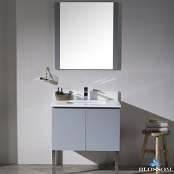 Blossom Monaco 30" w/ Mirror and Chrome Legs - Luxe Bathroom Vanities Luxury Bathroom Fixtures Bathroom Furniture