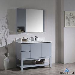 Blossom Monaco 42" Rt w/ Mirror and Wall Cabinet - Luxe Bathroom Vanities Luxury Bathroom Fixtures Bathroom Furniture