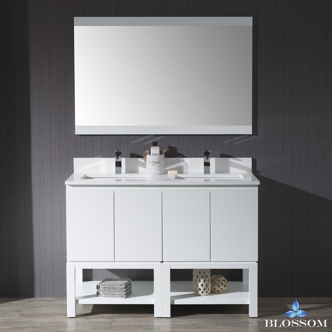 Blossom Monaco 48" Double w/ Mirror - Luxe Bathroom Vanities Luxury Bathroom Fixtures Bathroom Furniture