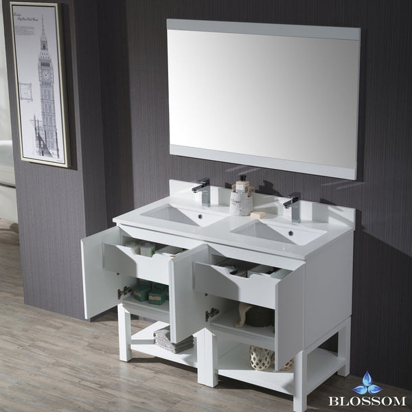 Blossom Monaco 48" Double w/ Mirror - Luxe Bathroom Vanities Luxury Bathroom Fixtures Bathroom Furniture