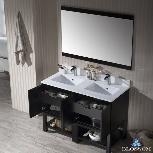 Blossom Monaco 48" Double w/ Mirror - Luxe Bathroom Vanities Luxury Bathroom Fixtures Bathroom Furniture