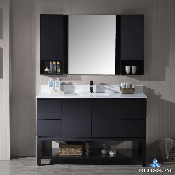 Blossom Monaco 54" w/ Mirror and Wall Cabinets - Luxe Bathroom Vanities Luxury Bathroom Fixtures Bathroom Furniture