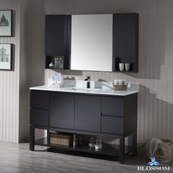 Blossom Monaco 54" w/ Mirror and Wall Cabinets - Luxe Bathroom Vanities Luxury Bathroom Fixtures Bathroom Furniture