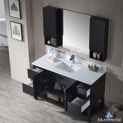 Blossom Monaco 54" w/ Mirror and Wall Cabinets - Luxe Bathroom Vanities Luxury Bathroom Fixtures Bathroom Furniture