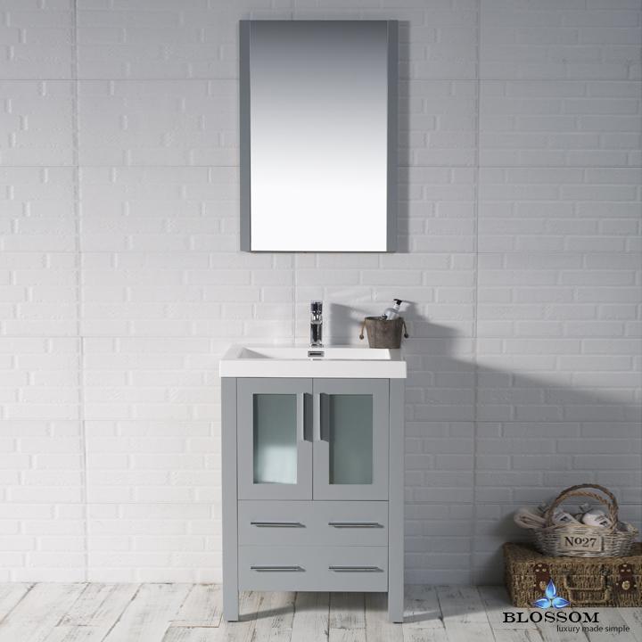 Blossom Sydney 24" w/ Acrylic Top and Mirror - Luxe Bathroom Vanities Luxury Bathroom Fixtures Bathroom Furniture