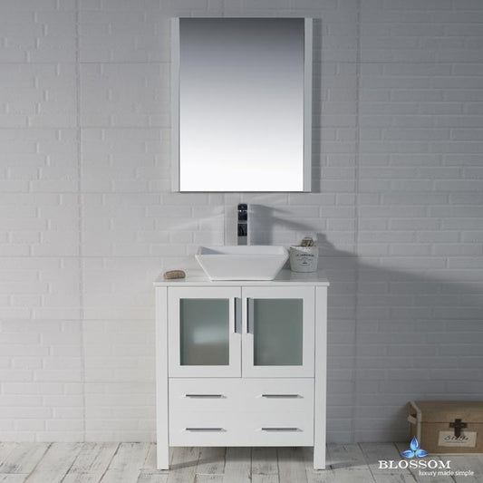 Blossom Sydney 30" w/ Vessel Sink and Mirror - Luxe Bathroom Vanities Luxury Bathroom Fixtures Bathroom Furniture