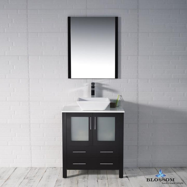 Blossom Sydney 30" w/ Vessel Sink and Mirror - Luxe Bathroom Vanities Luxury Bathroom Fixtures Bathroom Furniture