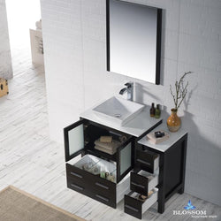 Blossom Sydney 42" w/ Vessel Sink and Side Cabinet - Luxe Bathroom Vanities Luxury Bathroom Fixtures Bathroom Furniture