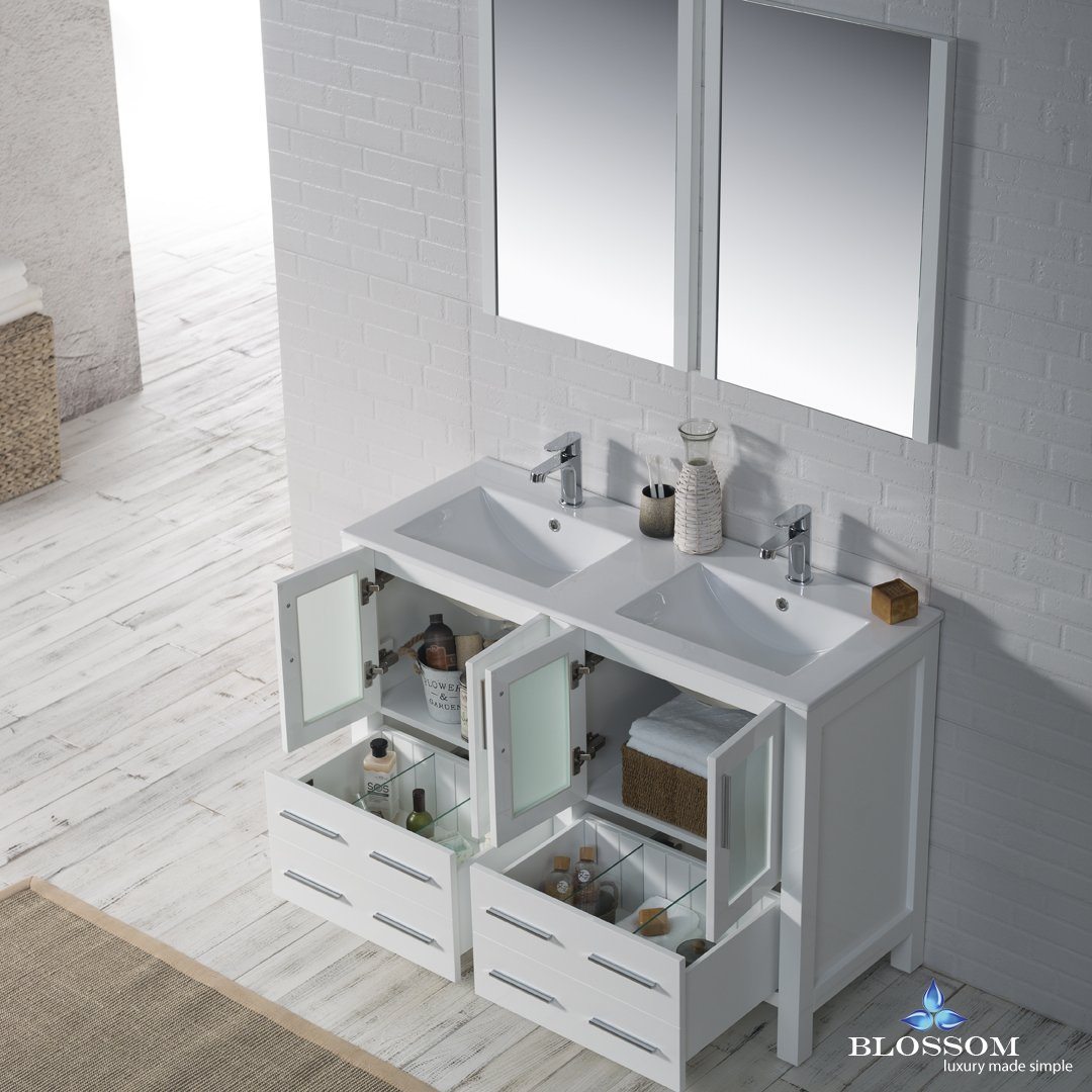 Blossom Sydney 48" Double w/ Mirrors - Luxe Bathroom Vanities Luxury Bathroom Fixtures Bathroom Furniture