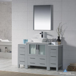 Blossom Sydney 54" w/ Vessel Sink and Double Side Cabinets - Luxe Bathroom Vanities Luxury Bathroom Fixtures Bathroom Furniture