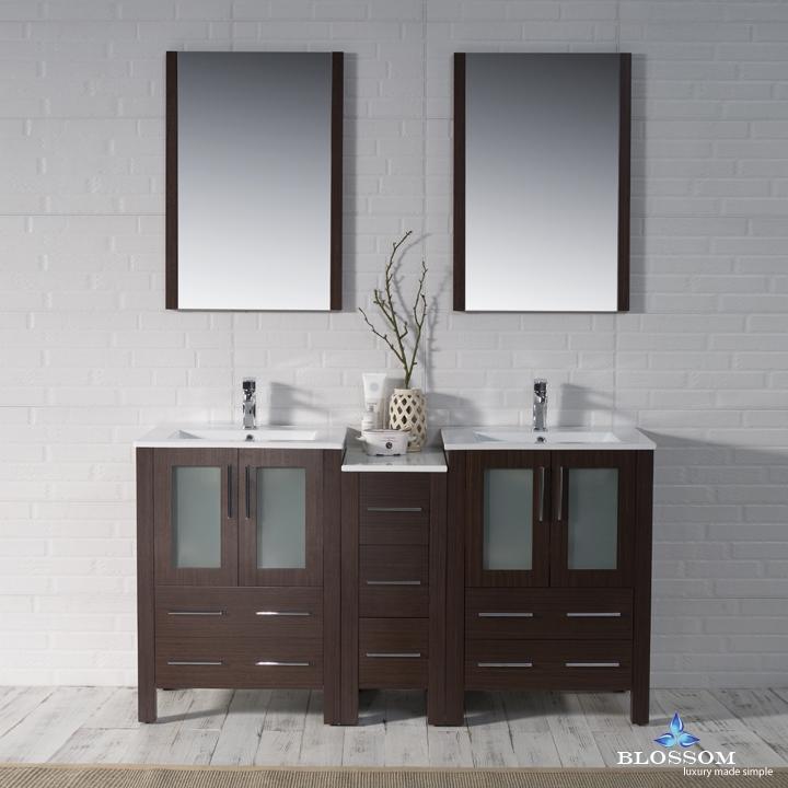 Blossom Sydney 60" Double w/ Mirrors - Luxe Bathroom Vanities Luxury Bathroom Fixtures Bathroom Furniture