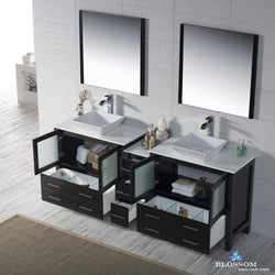 Blossom Sydney 84" Double w/ Vessel Sinks and Mirrors - Luxe Bathroom Vanities Luxury Bathroom Fixtures Bathroom Furniture