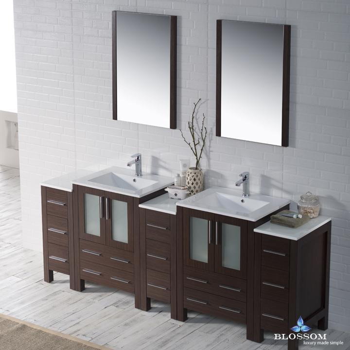 Blossom Sydney 84" w/ Triple Side Cabinets - Luxe Bathroom Vanities Luxury Bathroom Fixtures Bathroom Furniture