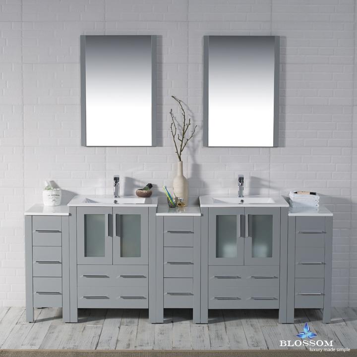 Blossom Sydney 84" w/ Triple Side Cabinets - Luxe Bathroom Vanities Luxury Bathroom Fixtures Bathroom Furniture